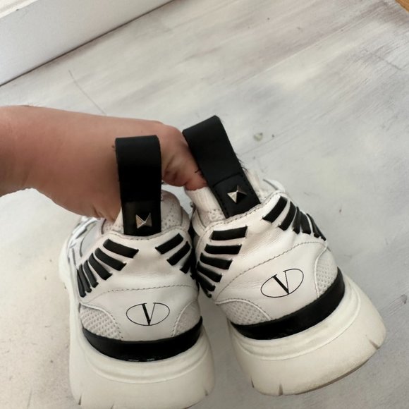 Valentino Garavani Lace-up Sneakers Sz 40 White Beige Suede Rubber Shoes - Picture 10 of 13